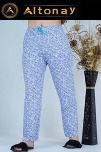 شلوار راحتی زنانه Altonay مدل آبی گل ریز