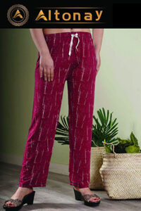 شلوار راحتی زنانه Altonay مدل زرشکی خط دار