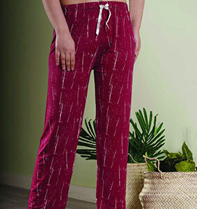 شلوار راحتی زنانه Altonay مدل زرشکی خط دار