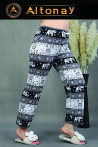 شلوار راحتی زنانه Altonay مدل فیل سیاه و سفید