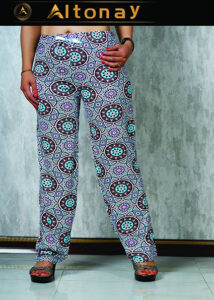 شلوار راحتی زنانه Altonay ماندالا قهوه ای و فیروزه ای