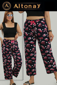 شلوار راحتی زنانه Altonay مدل گل دار مشکی